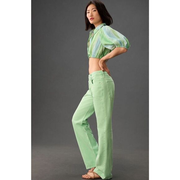 Ética Amis Relaxed Boot Cut Jeans in Dusty Aqua Size 28 - Picture 6 of 13